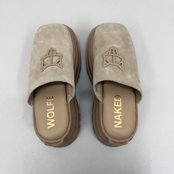 Naked Wolfe December Suede Leather Platform Mules Slides Shoes Womens 10 Euro 40 - Picture 4 of 9